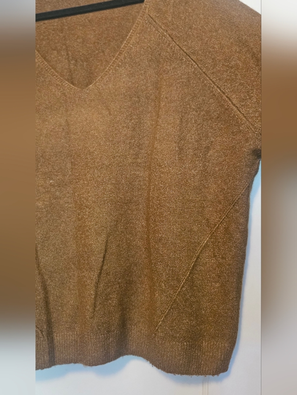 Halogen V-Neck Cozy Brown Sweater - Picture 4 of 8